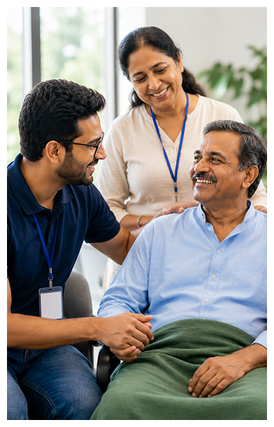 Family supporting patient