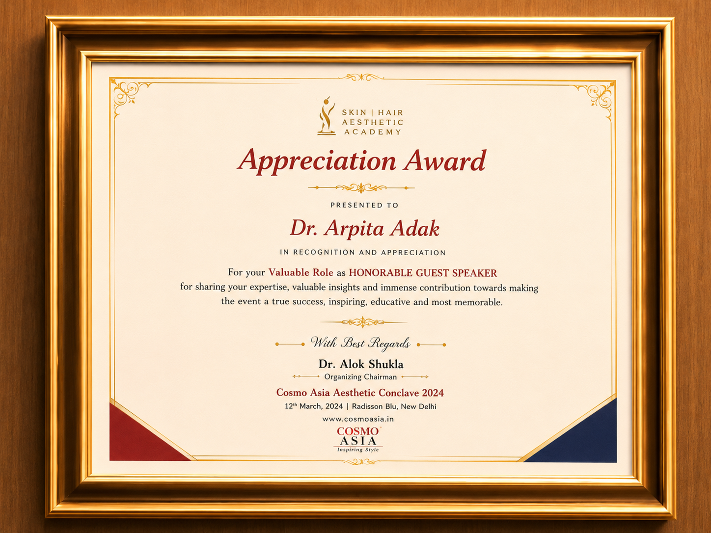 Advanced Laser and Peels Training certificate